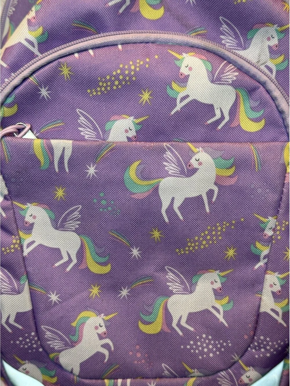 Purple Kids Backpack with Unicorn Print